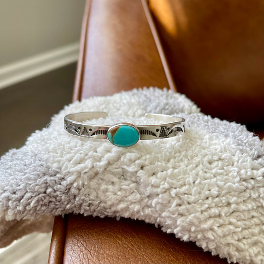 Number 8 Turquoise Stacker Cuff