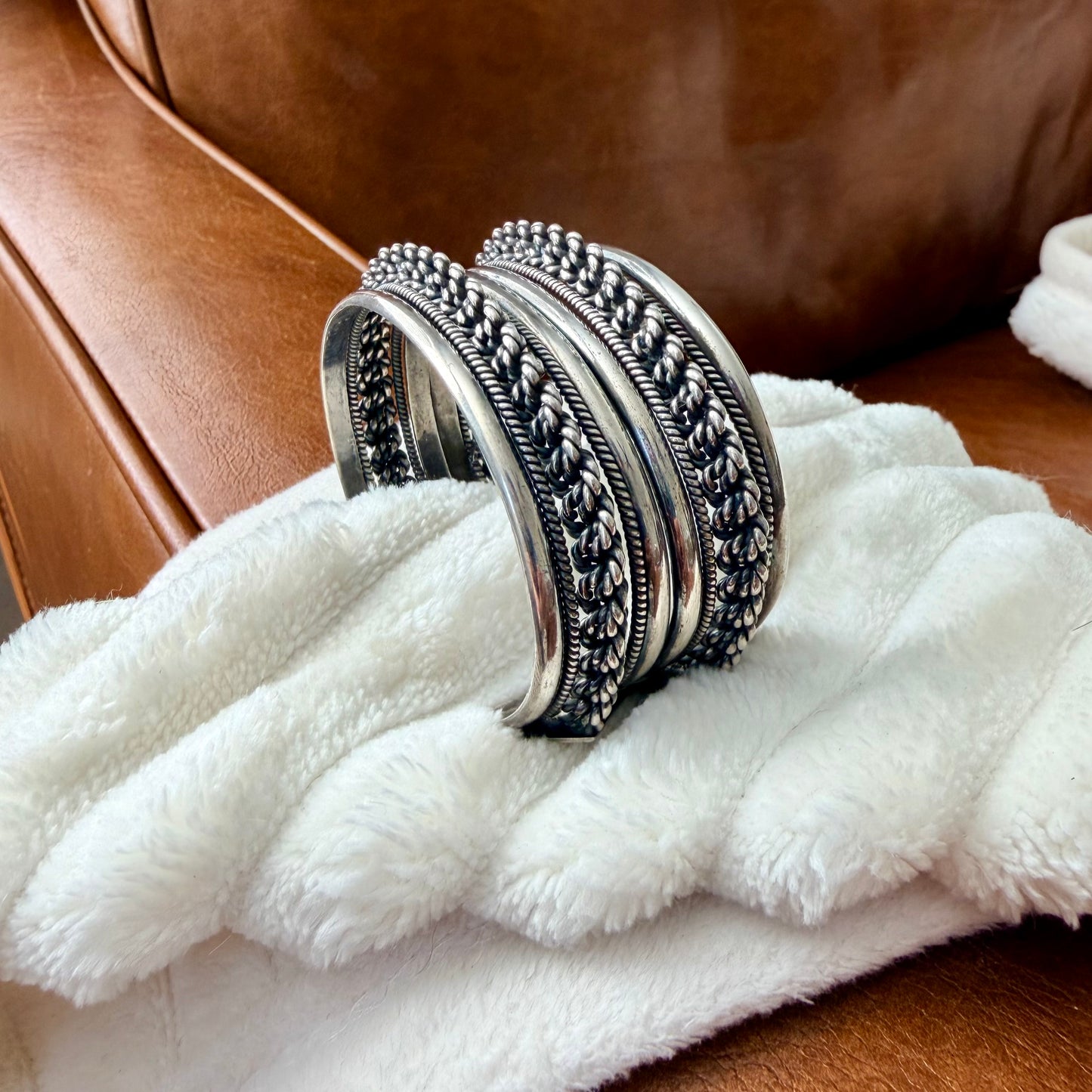 Vintage Taxco Double Twist Chunky Cuff