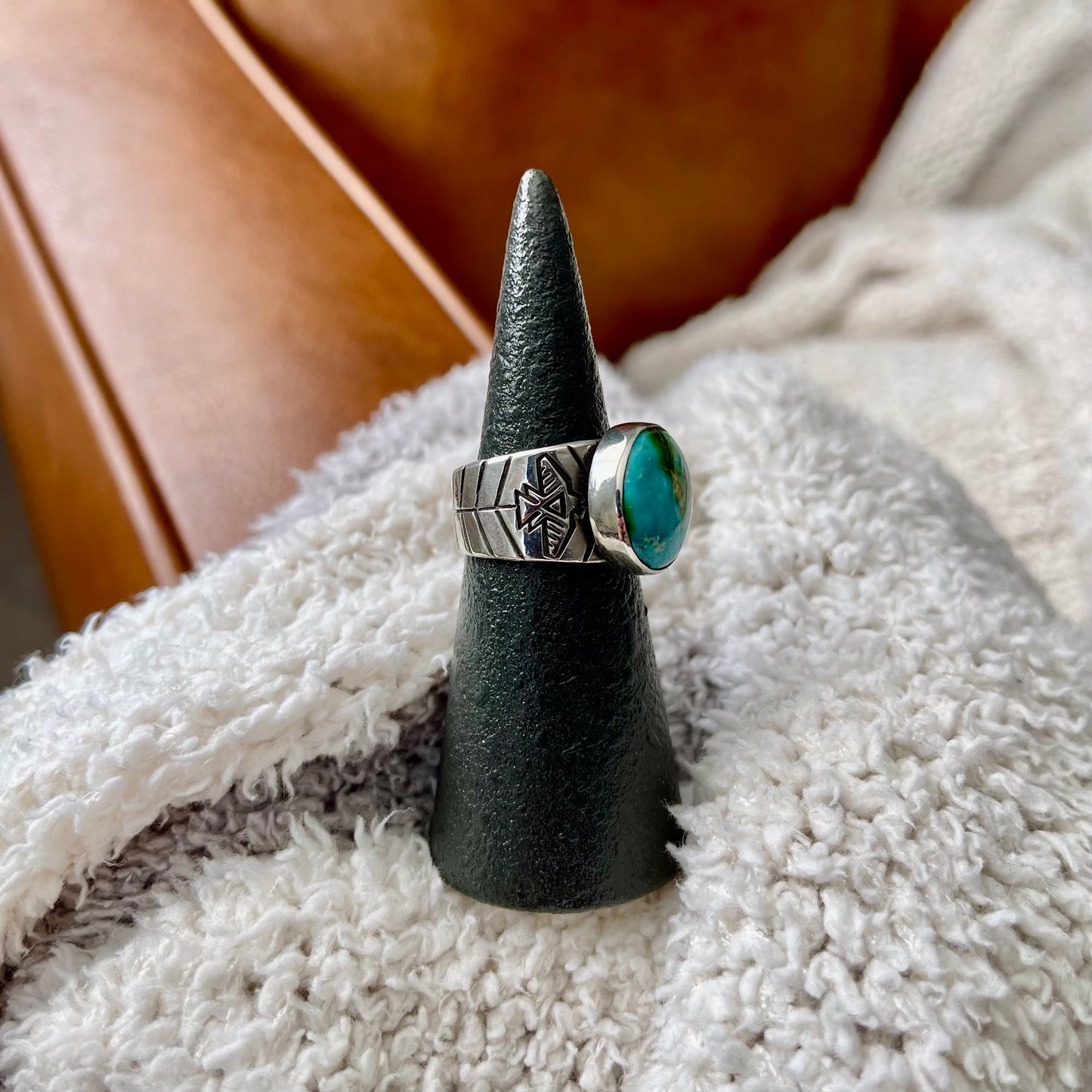 Sonoran Thunderbird Cigar Band Ring - Size 8.5