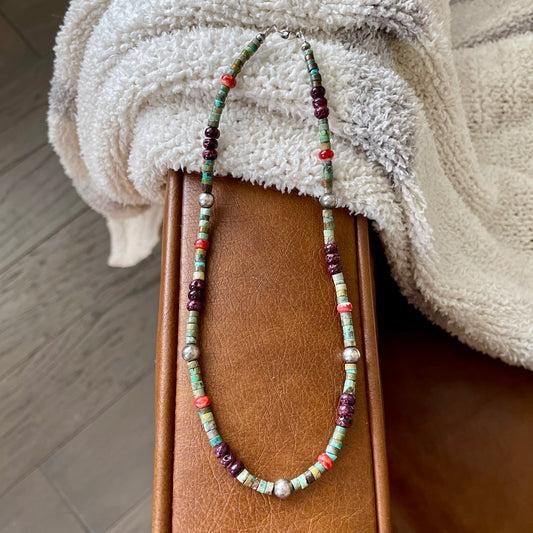 Turquoise & Spiny Bead Necklace