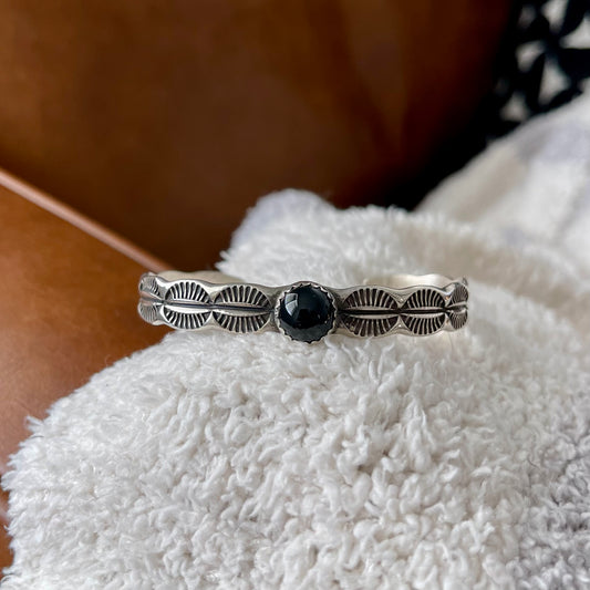 Onyx Stamped Stacker Cuff