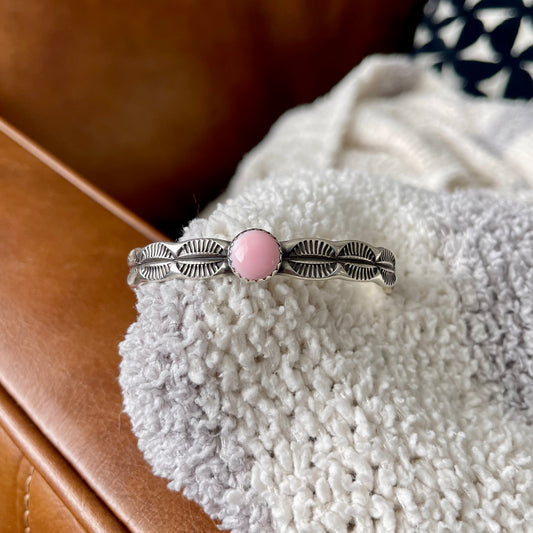 Pink Conch Stamped Stacker Cuff