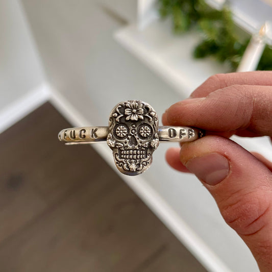 Fuck Off Sugar Skull Cuff