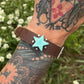 Chilean Turquoise Star Adjustable Leather Wrap Bracelet