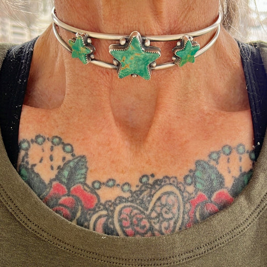 Vintage Style Turquoise Star Choker