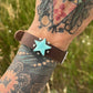 Chilean Turquoise Star Adjustable Leather Wrap Bracelet