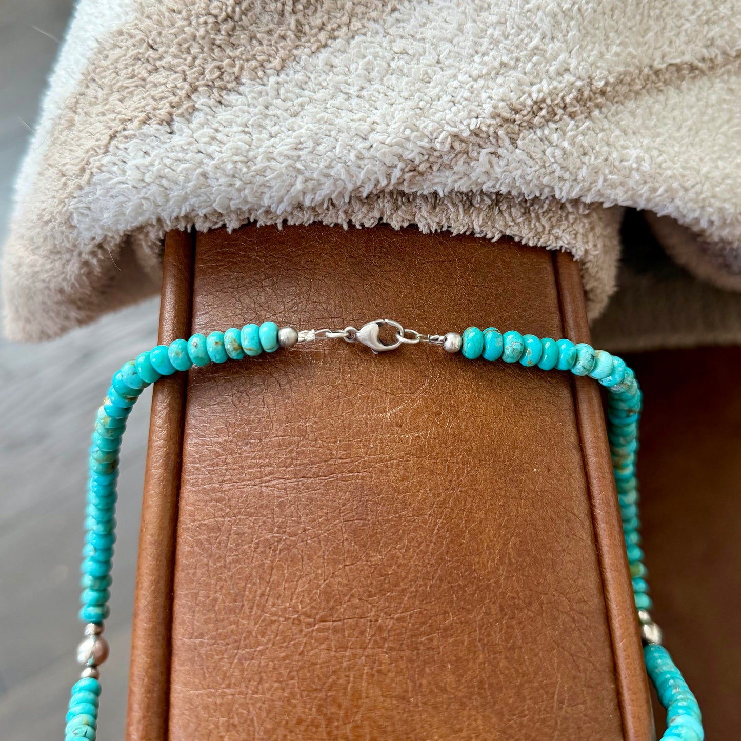 Kingman Turquoise Rondell Bead Necklace