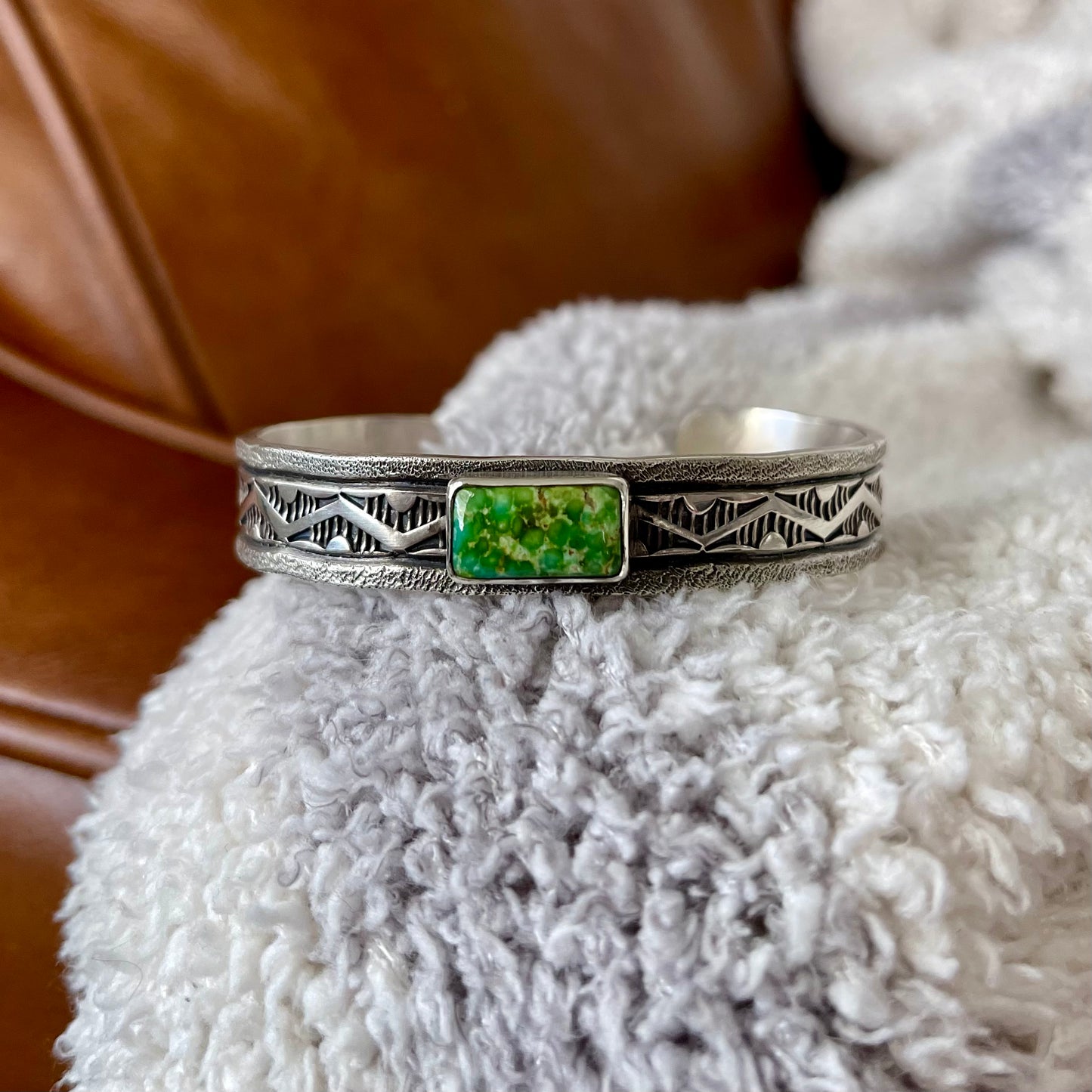 Sonoran Turquoise Stamped Stacker Cuff