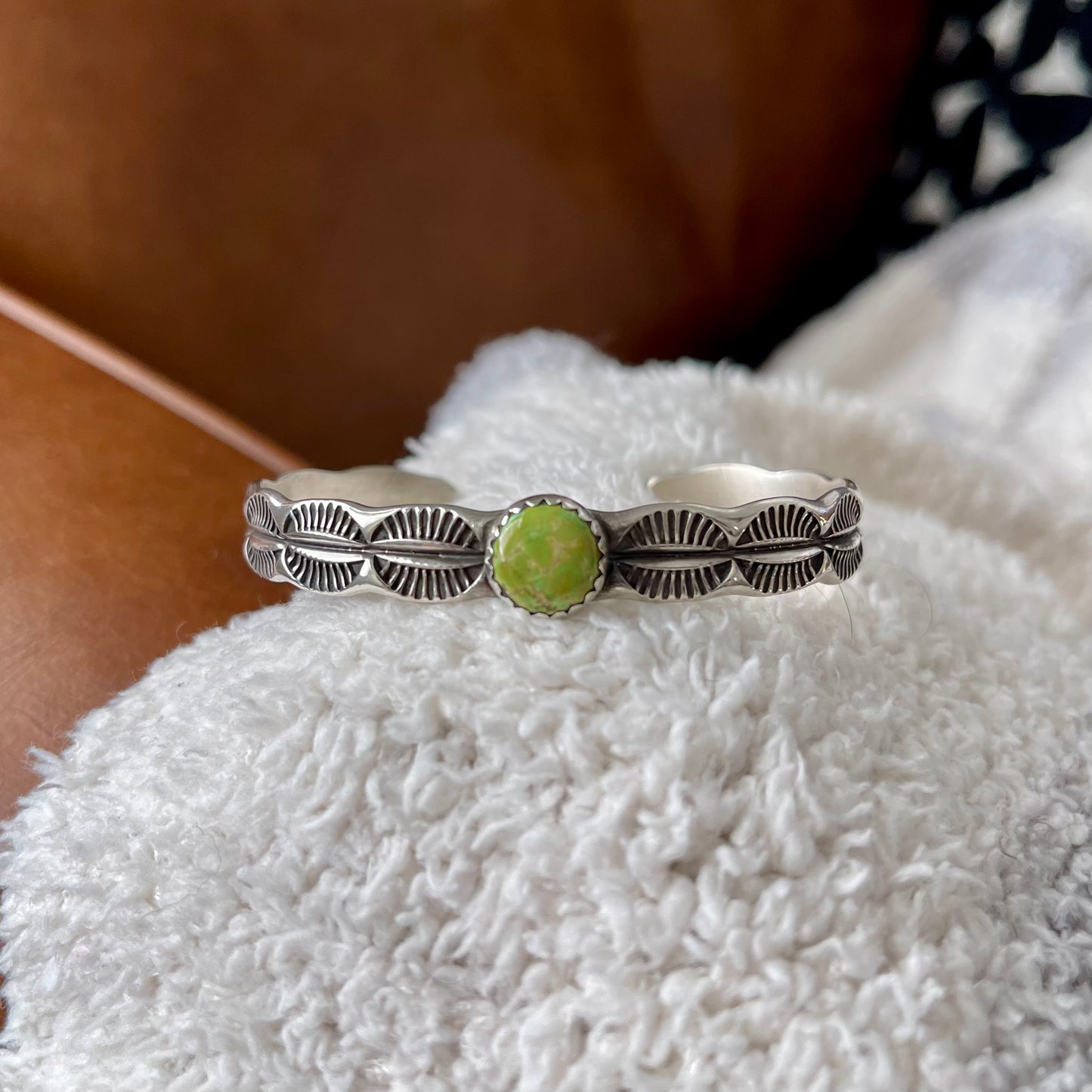 Sonoran Turquoise Stamped Stacker Cuff