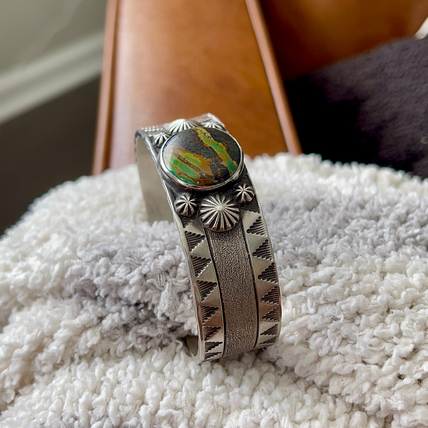 Blackjack Turquoise Chunky Stamped Cuff