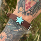 Chilean Turquoise Star Adjustable Leather Wrap Bracelet