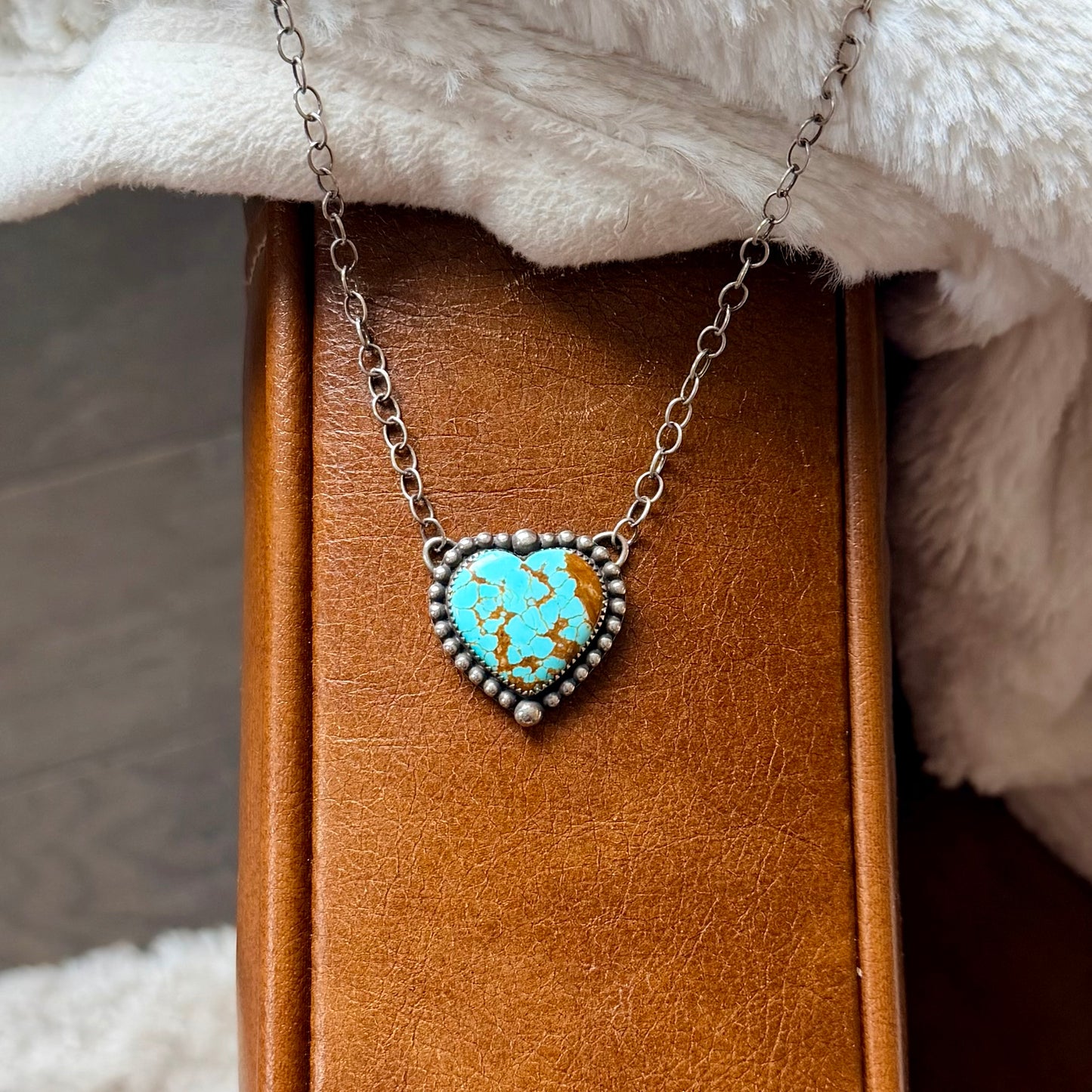 Number 8 Turquoise Heart Necklace