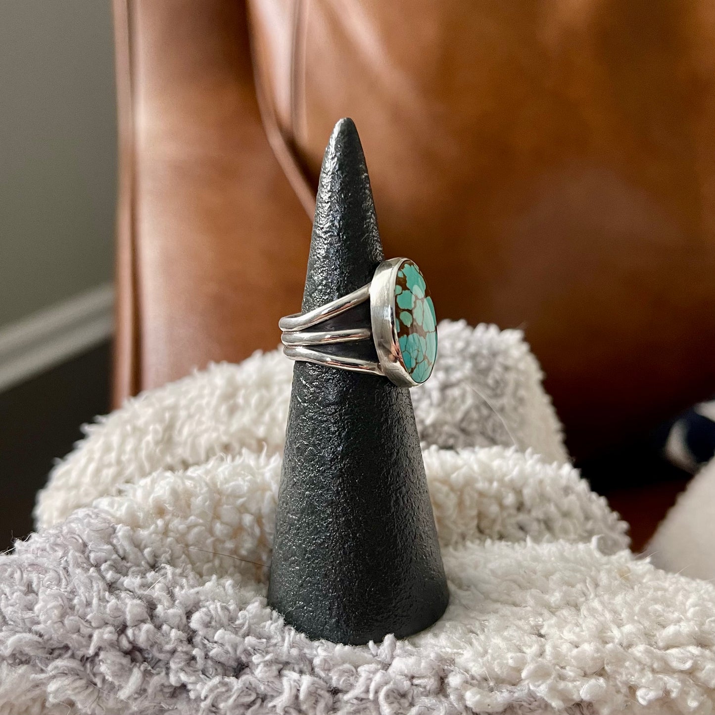 Number 8 Turquoise Ring - Size 6.25